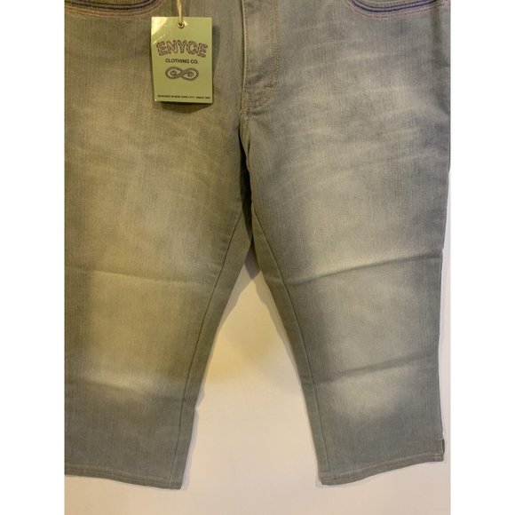 Lady Enyce NWT Light Wash Capri Women’s SZ 32x23 Vintage 90s Denim Jeans - Picture 2 of 5